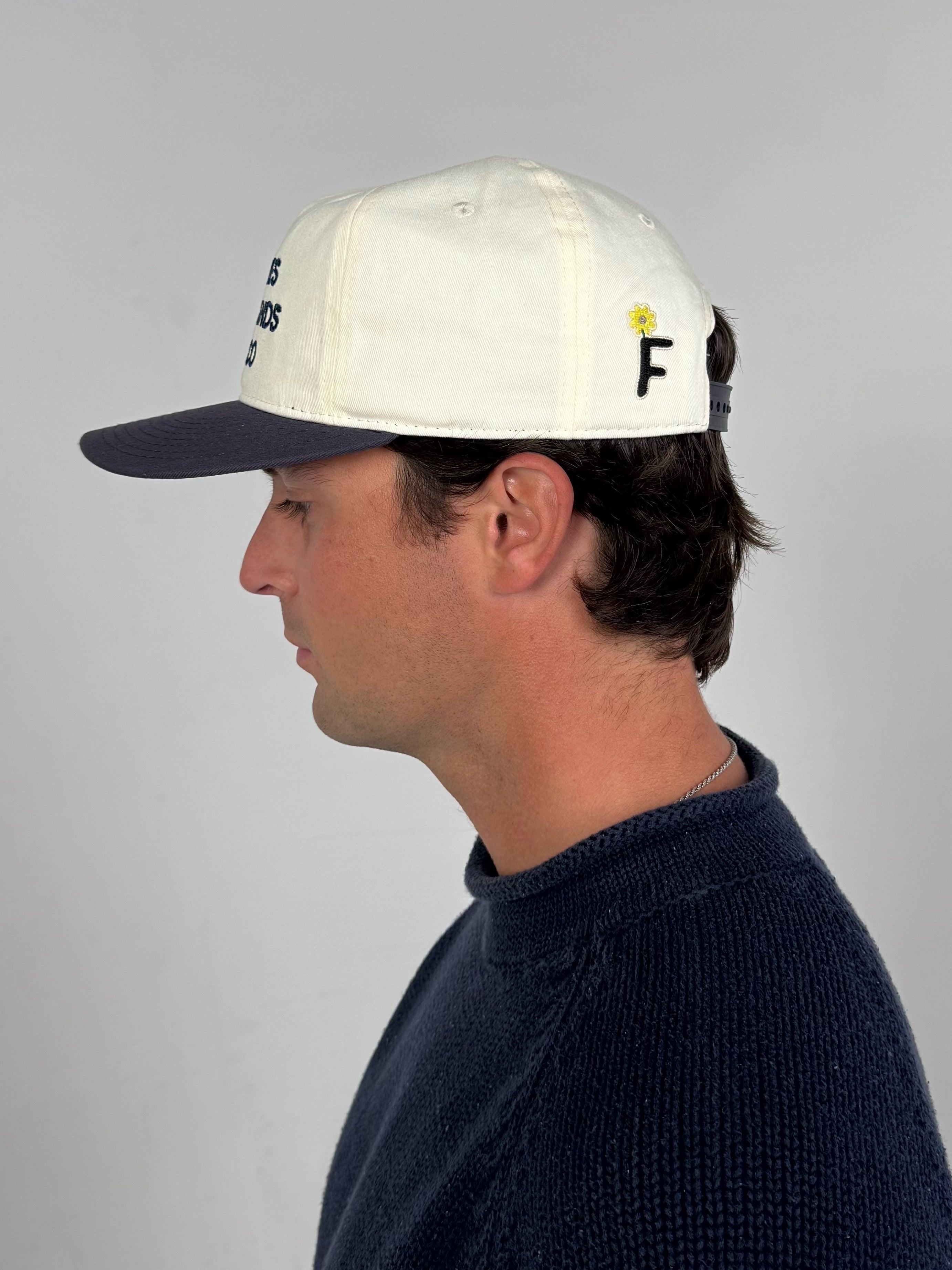GOD LOVES GARAGE BANDS SNAPBACK - Cream / Navy