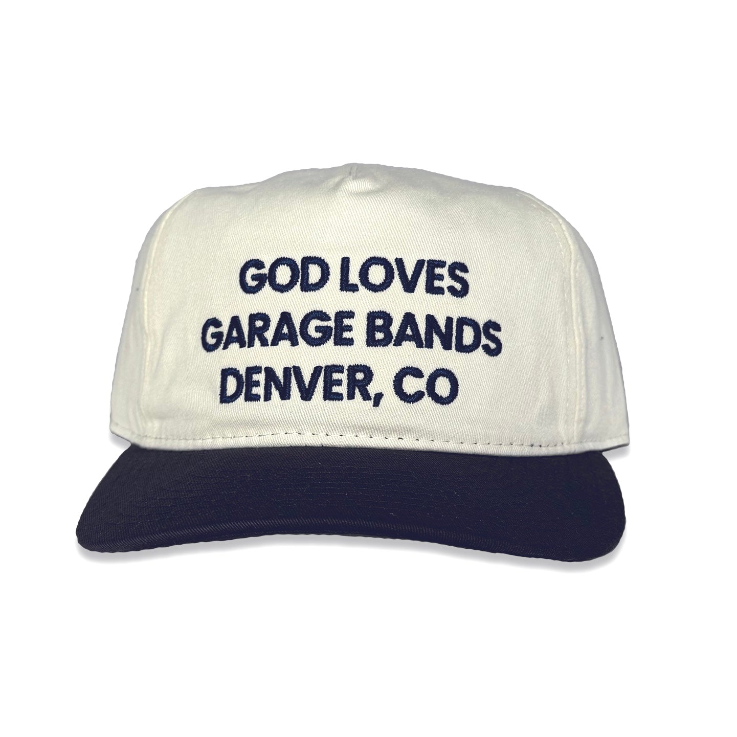 GOD LOVES GARAGE BANDS SNAPBACK - Cream / Navy