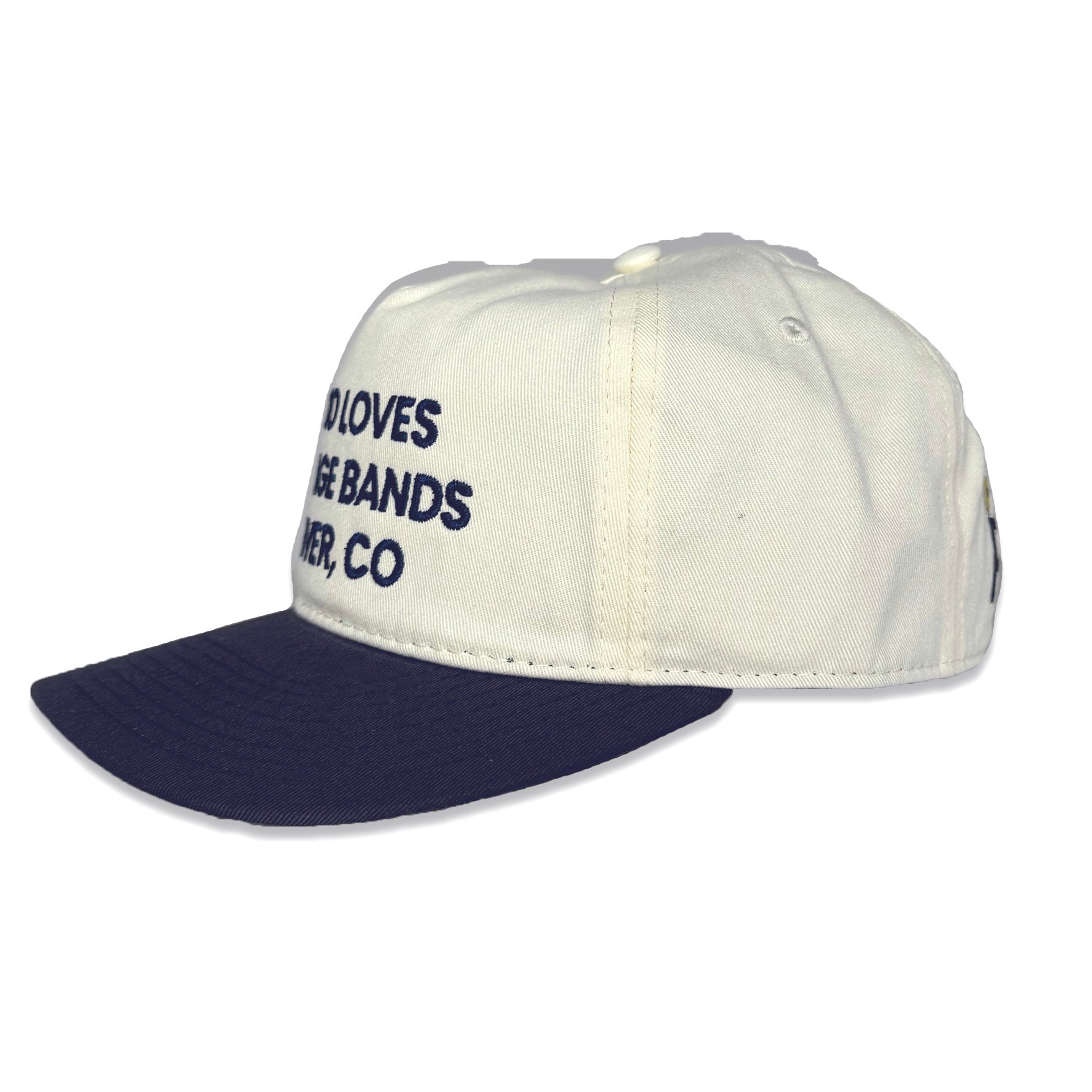 GOD LOVES GARAGE BANDS SNAPBACK - Cream / Navy