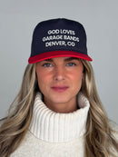 GOD LOVES GARAGE BANDS SNAPBACK - Navy/ Red