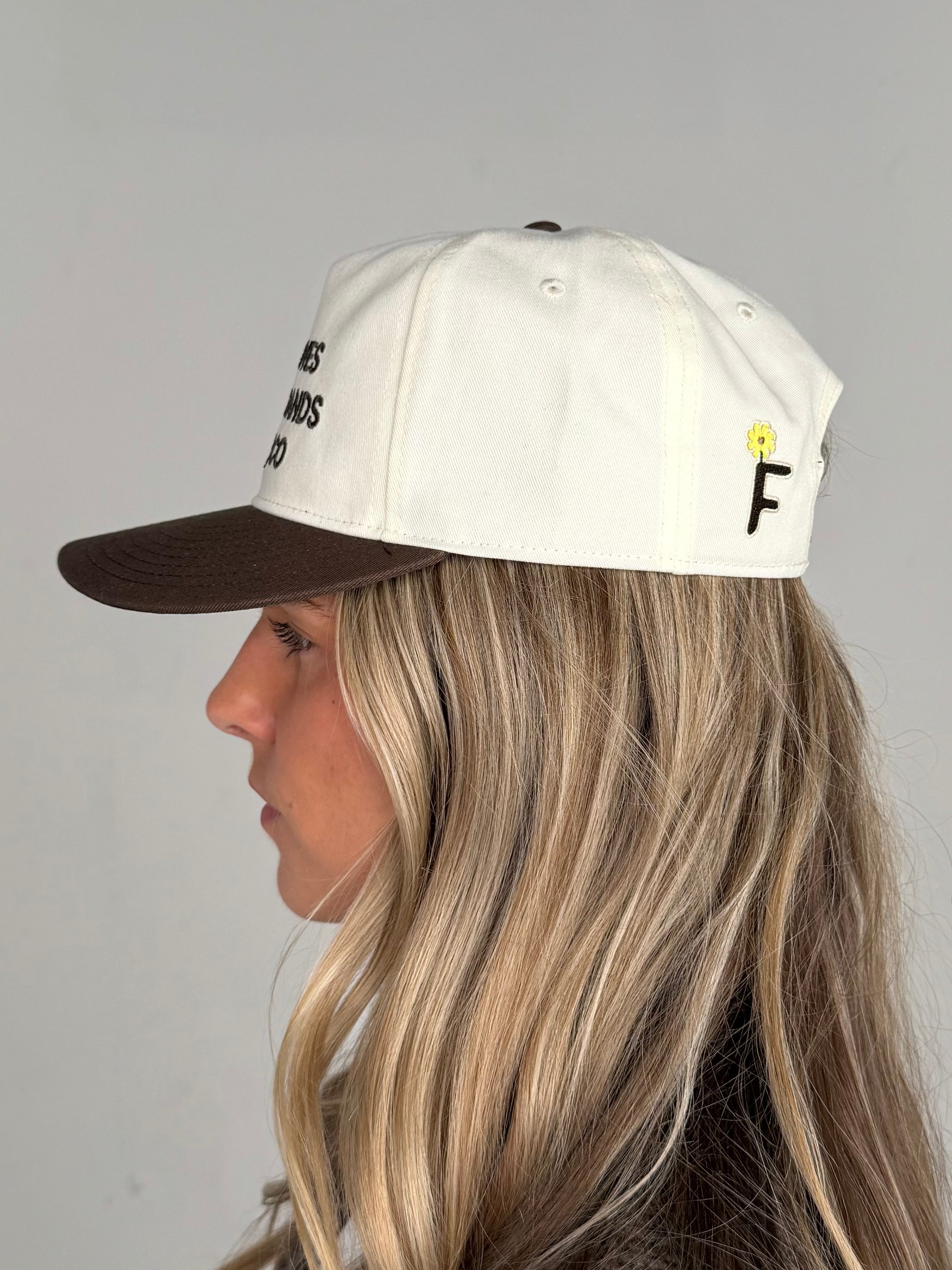 GOD LOVES GARAGE BANDS SNAPBACK - Cream / Brown