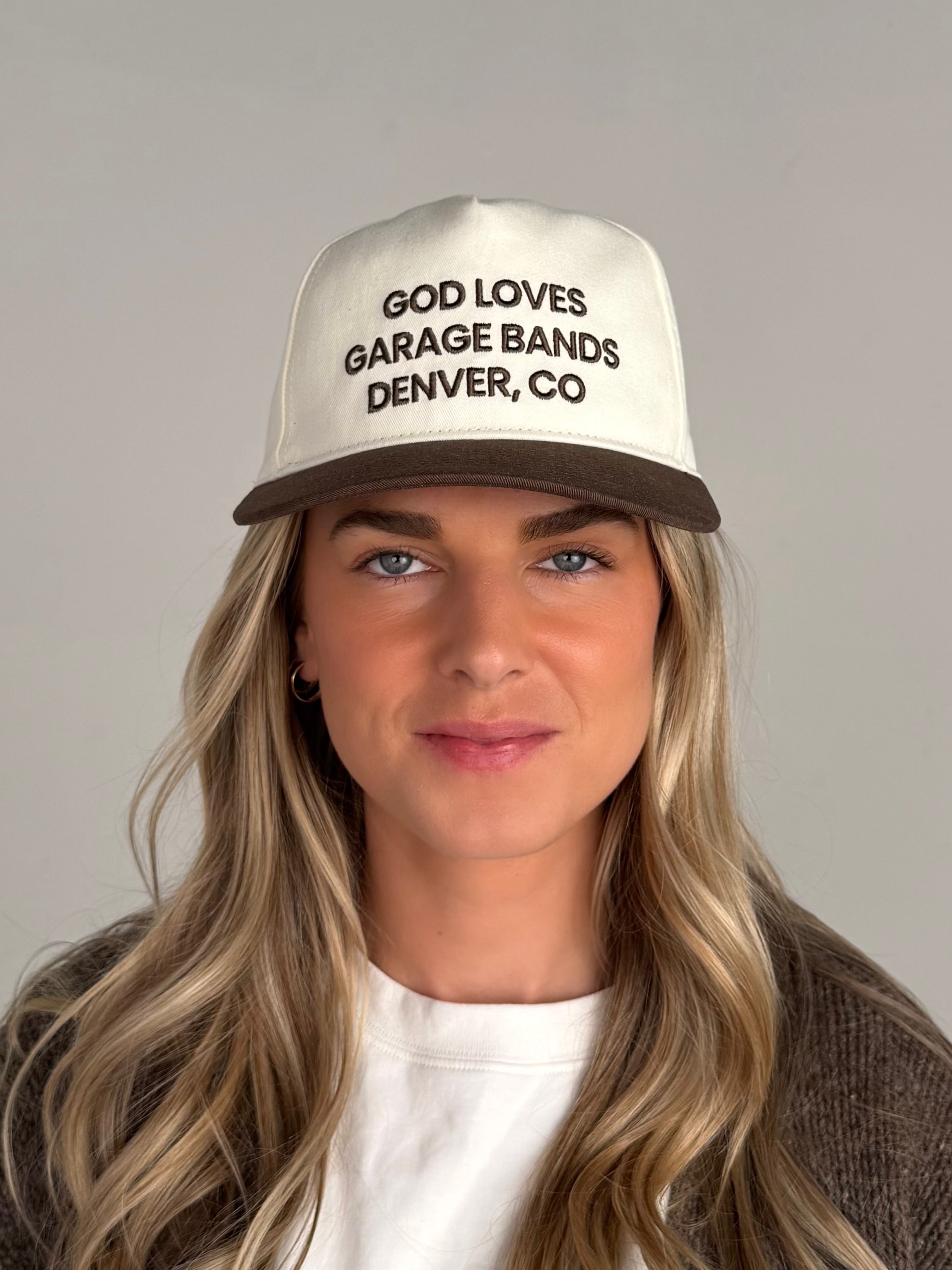 GOD LOVES GARAGE BANDS SNAPBACK - Cream / Brown