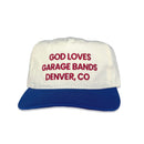 GOD LOVES GARAGE BANDS SNAPBACK - Cream / Royal Blue