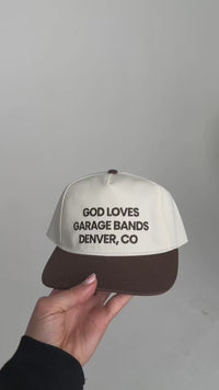 GOD LOVES GARAGE BANDS SNAPBACK - Cream / Brown